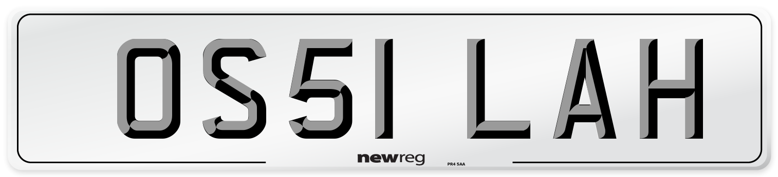 OS51 LAH Number Plate from New Reg